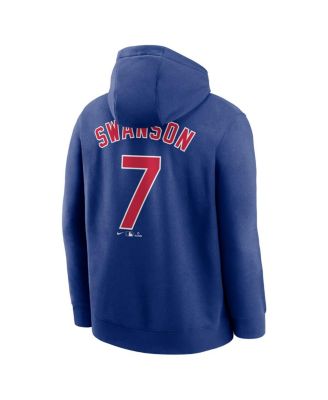 Men's Dansby Swanson Royal Chicago Cubs Player Name Number Club Pullover Hoodie