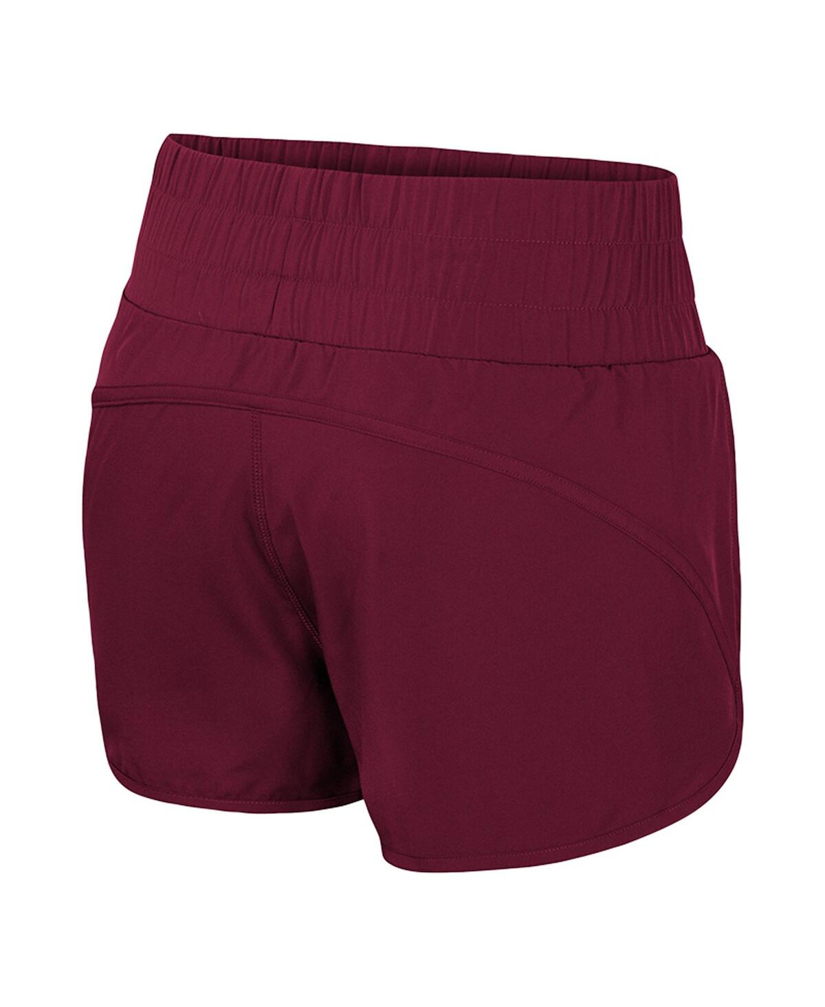 Colosseum Women's Garnet Florida State Seminoles Stop By Smocked High Waist Shorts In Garnet