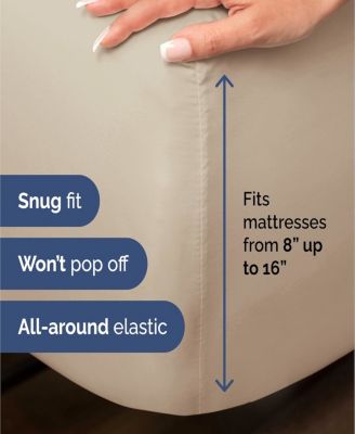 Rayon from Bamboo 4 Piece Deep Pocket Cooling Sheet Set - King - Wheat