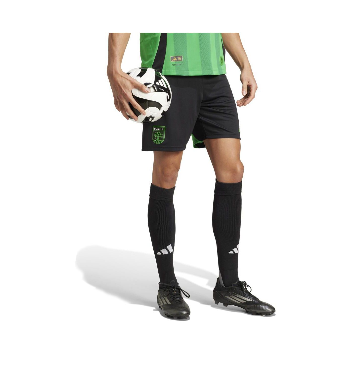 Мужские шорты adidas Black Austin FC Home 2025 The Heartbeat Kit Authentic — фото 4