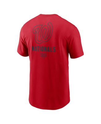 Men's Red Washington Nationals Large Logo Back Stack T-Shirt