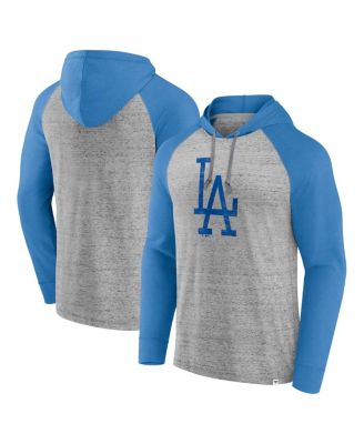 Fanatics - Men's Gray Los Angeles Dodgers Single Play Speckled Lightweight Pullover Hoodie