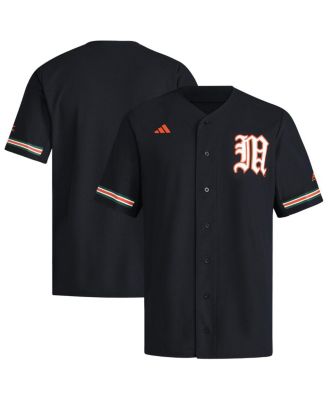adidas - Men's Black Miami Hurricanes V-Neck Baseball Jersey
