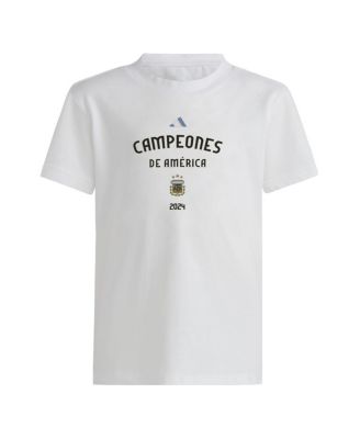 Big Boys and Girls White Argentina National Team 2024 Copa America s T-Shirt