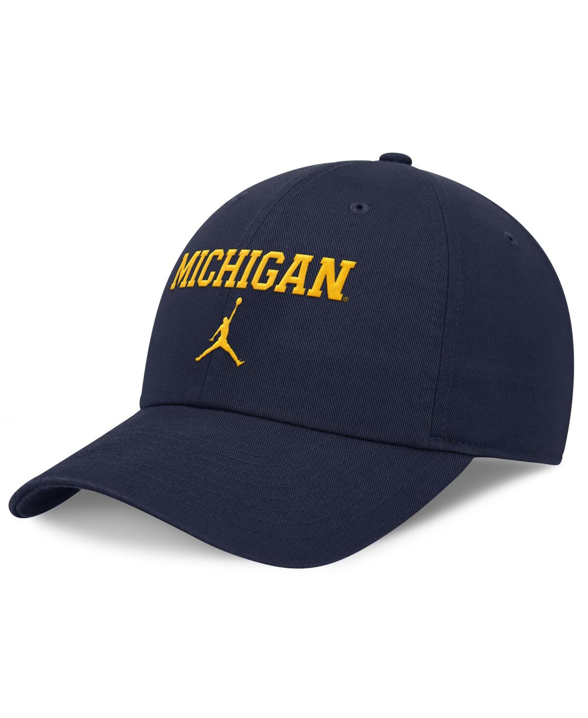 JORDAN MEN'S NAVY MICHIGAN WOLVERINES CLUB TRI-GLIDE ADJUSTABLE HAT 