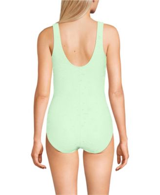 Women's Long Tugless Low Leg Lace One Piece Swimsuit