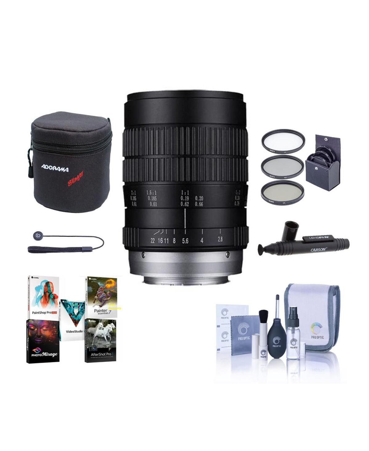 Venus Laowa 60mm f/2.8 Ultra Macro Lens for Canon Ef, Bundle with ProOptic 62mm Filter Kit, Cleaning Kit, Lens Cap Tether, Lens Case, Lens Cleaner, So