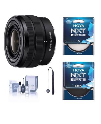 FE 28-60mm f/4-5.6 Lens, Bundle with Tiffen 40.5mm UV and CPL Filters, Lens Cap Tether