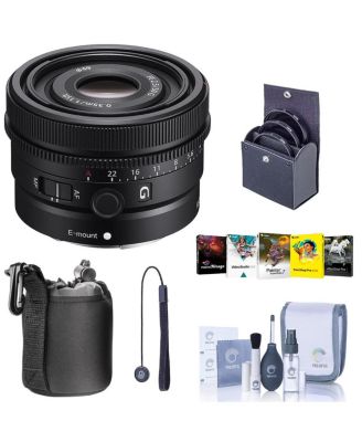 FE 50mm f/2.5 G Lens for Sony E, Bundle with 49mm Filter Kit, Cleaning Kit, Lens Case, Lens Cap Tether, PC Software Kit