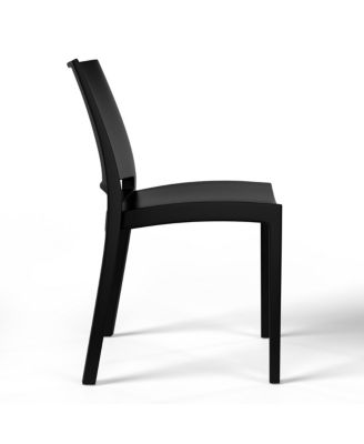 7-Piece Outdoor Rectangular Metal Patio Dining Table Set With Stackable Resin Patio Side Chairs