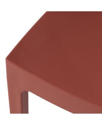 7-Piece Outdoor Rectangular Metal Patio Dining Table Set With Stackable Resin Patio Side Chairs