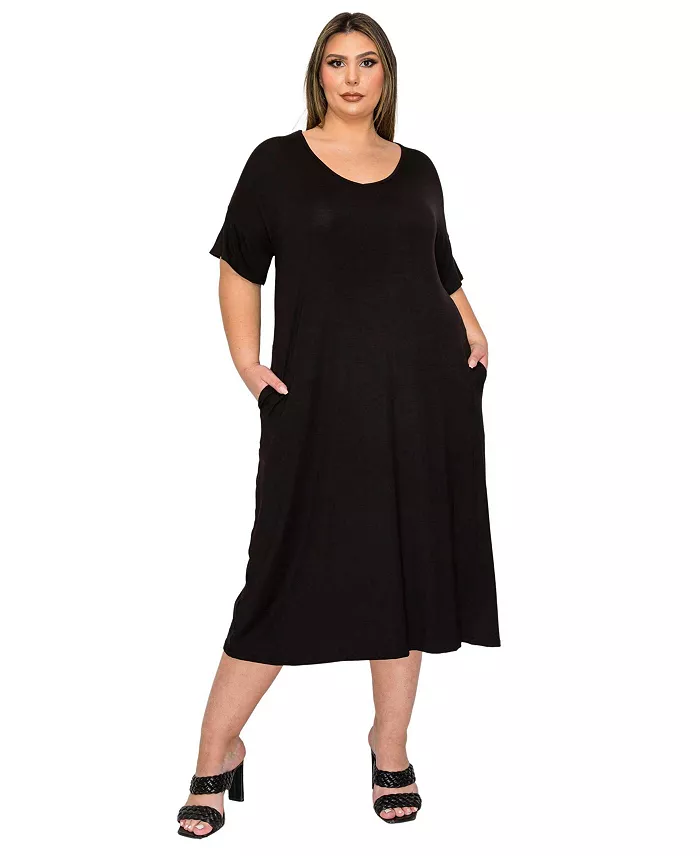 Plus Size Olivia Pocket Midi Dress - thumbnail 4