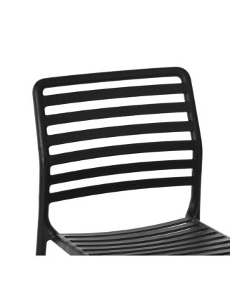 Outdoor Stackable Polypropylene Plastic Resin Dining Side Chairs (Set of 2)