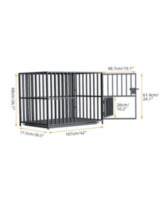 Two-tier Stackable XL Dog Cage with Casters and Tray