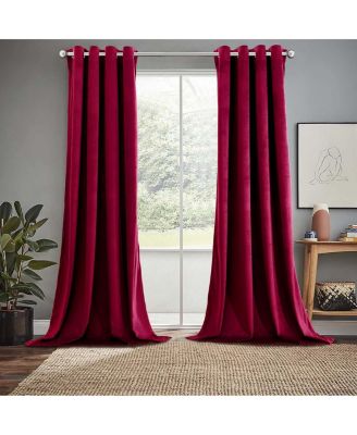 Heavyweight Velvet Grommet Curtain Panels (Set of 2), 52" W x 84" L