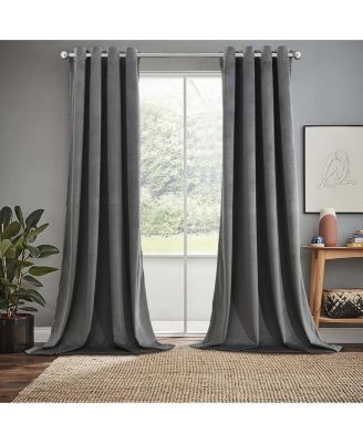 Heavyweight Velvet Grommet Curtain Panels (Set of 2), 52" W x 96" L