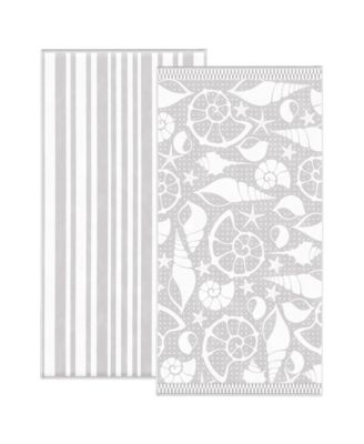 Linery and Co. 100% Cotton Jacquard 2 Pack Summer Beach Towels
