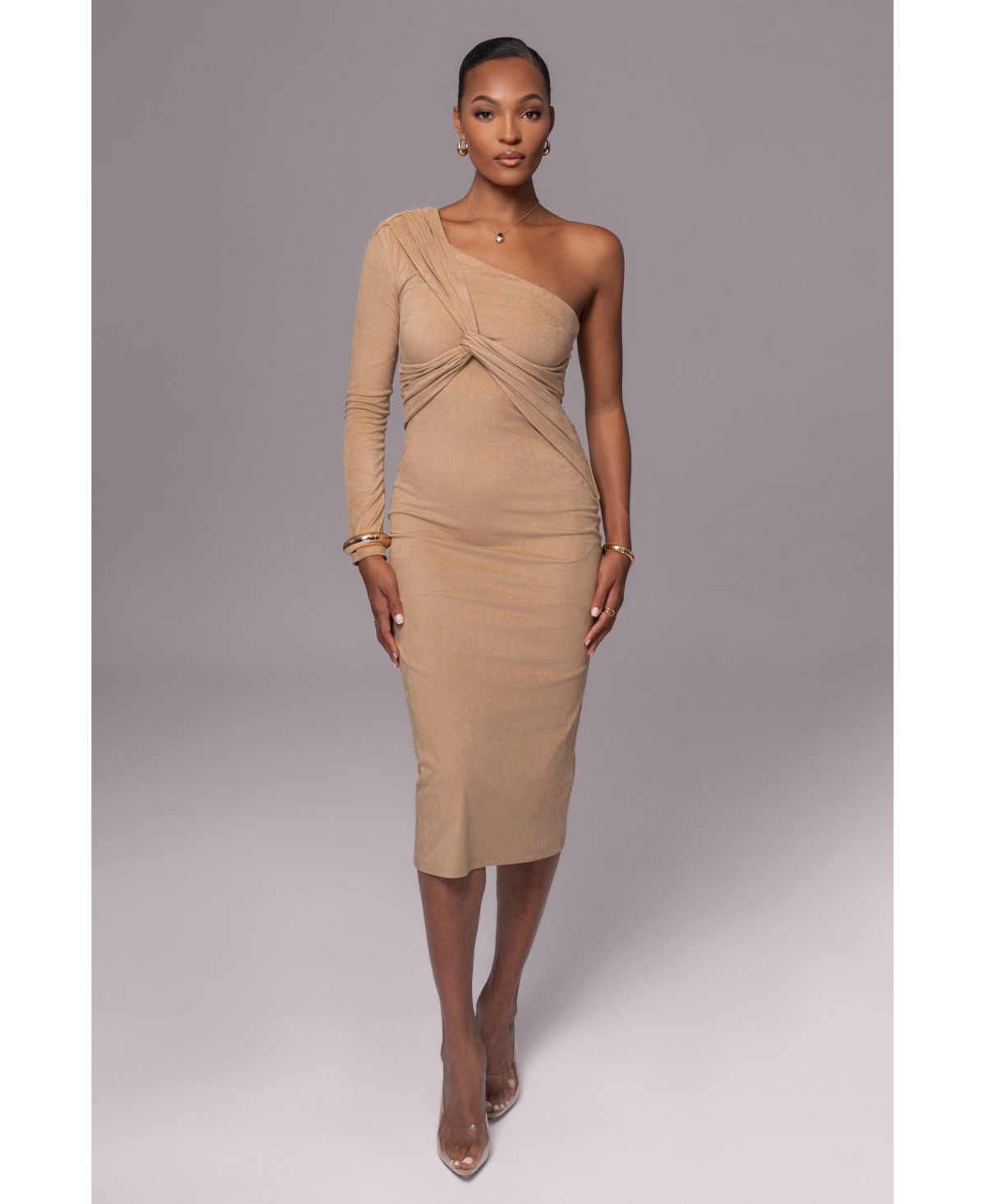 Dayanna Suede Midi Dress - Black
