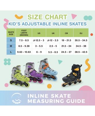 Adjustable Youth Inline Skates with Light Up Wheels (Flash, size L)