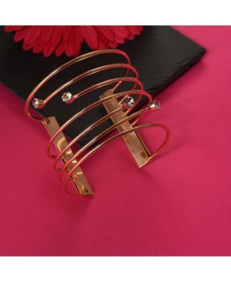 Women's Lined Stone Cuff Bracelet