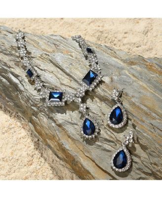 Women's Silver Plated Designer Stone Jewellery Set