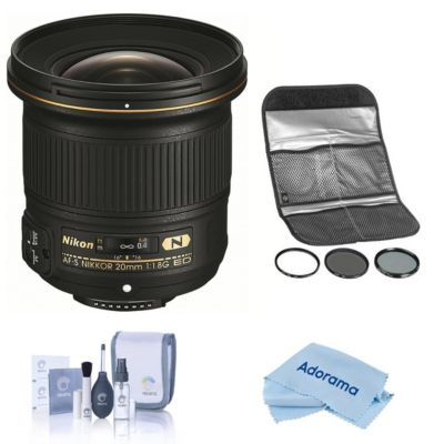 20mm f/1.8G ED AF-S NIKKOR Lens, Bundle with Hoya 77mm Digital Filter Kit II (UV/CPL/ND8X), Cleaning Kit, Cleaning Cloth