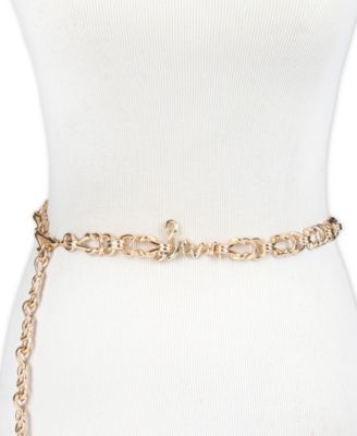 Women's Fully Adjustable Knotted Logo Chain Belt