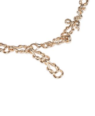 Women's Fully Adjustable Knotted Logo Chain Belt
