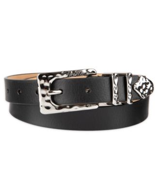 Women's Hammered Metal Casual Leather Belt