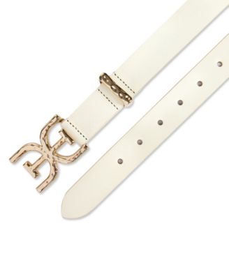 Women's Hammered Double-E Logo Plaque Buckle Belt