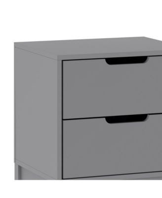 Samuel Kids Double-Drawer Night Stand With Solid Wood Frame