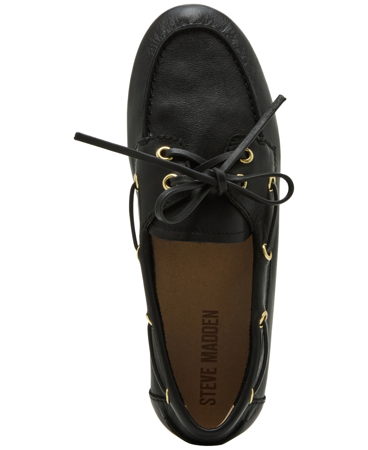 Steve Madden Women's Sag Soft Boat Shoe Loafer Flats In Black