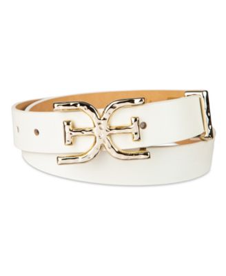 Women's Hammered Double-E Logo Plaque Buckle Belt
