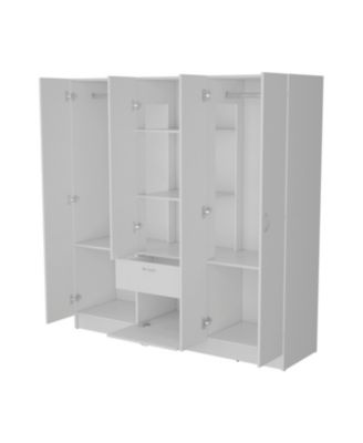 Olin 6-Door Wardrobe with Shelves and Drawer, Multistorage.