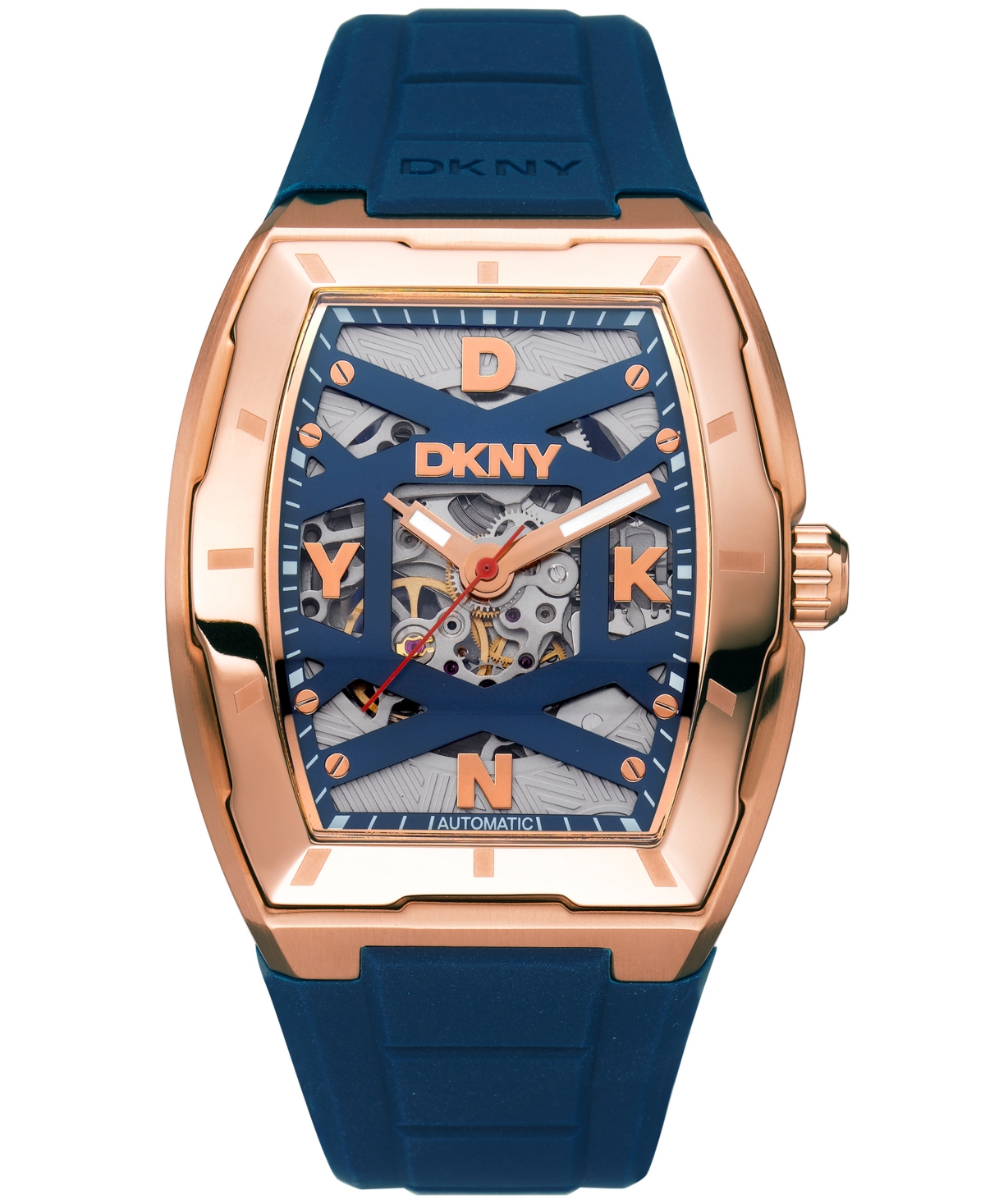 Men's Urban Automatic Dark Blue Silicone Strap Watch, 51mm - Dark Blue