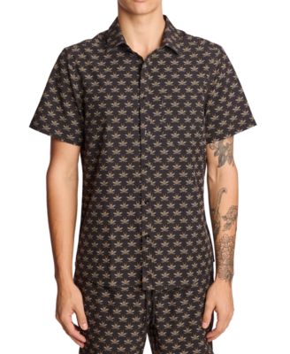 Paisley & Gray - Men's Gilby Slim Fit Short Sleeve Printed Button-Front Swim Shirt