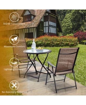 2PCS Outdoor Patio Folding Chair Camping Portable Lawn Garden