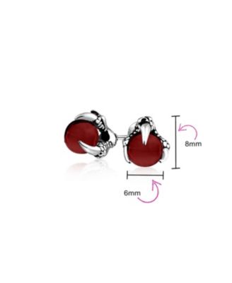 Dragon Claw Multi Color Ball Stud Earrings Set in Stainless Steel