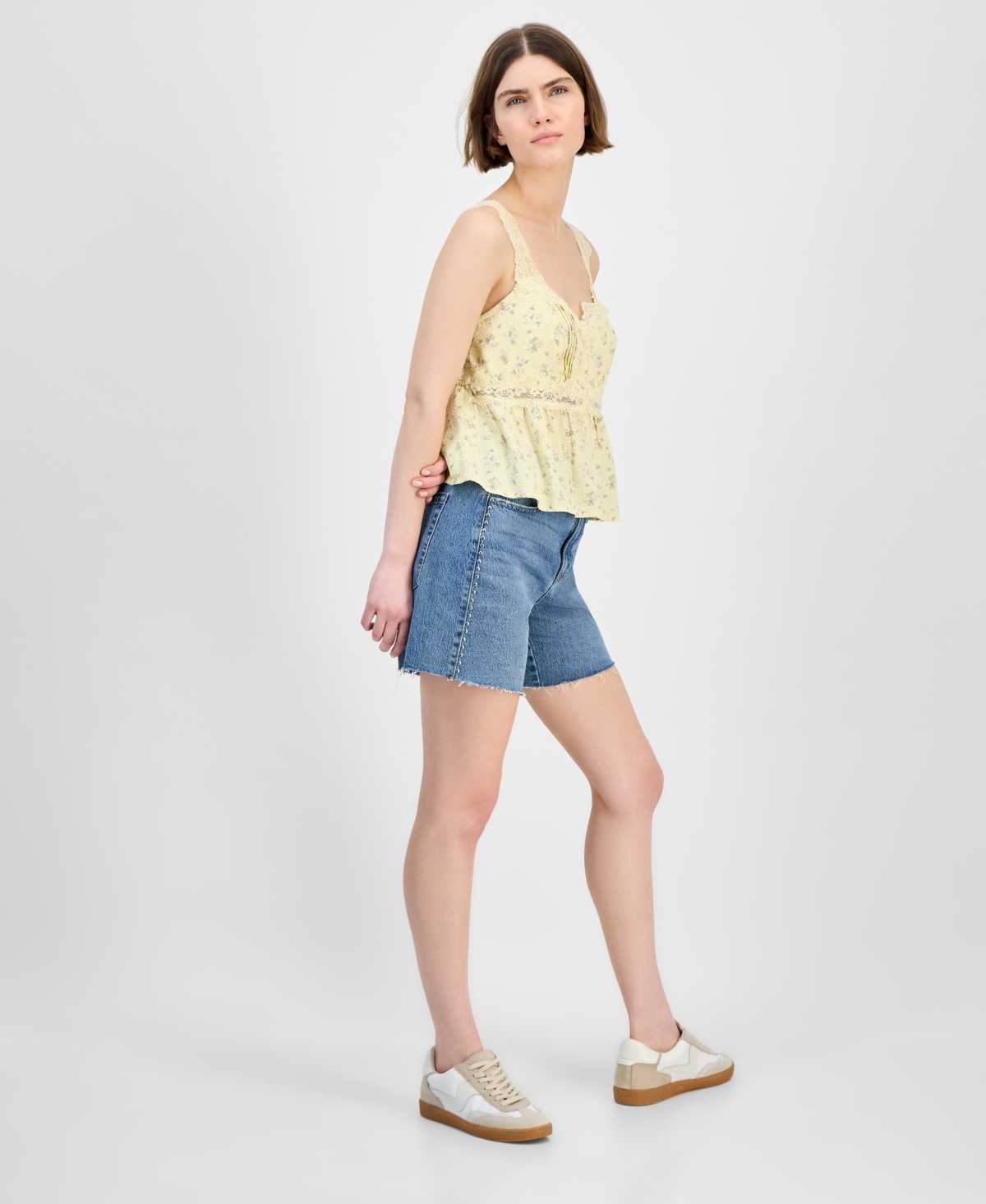 And Now This Women's Lace-trim Floral Peplum Top, Exclusvely At Macy's