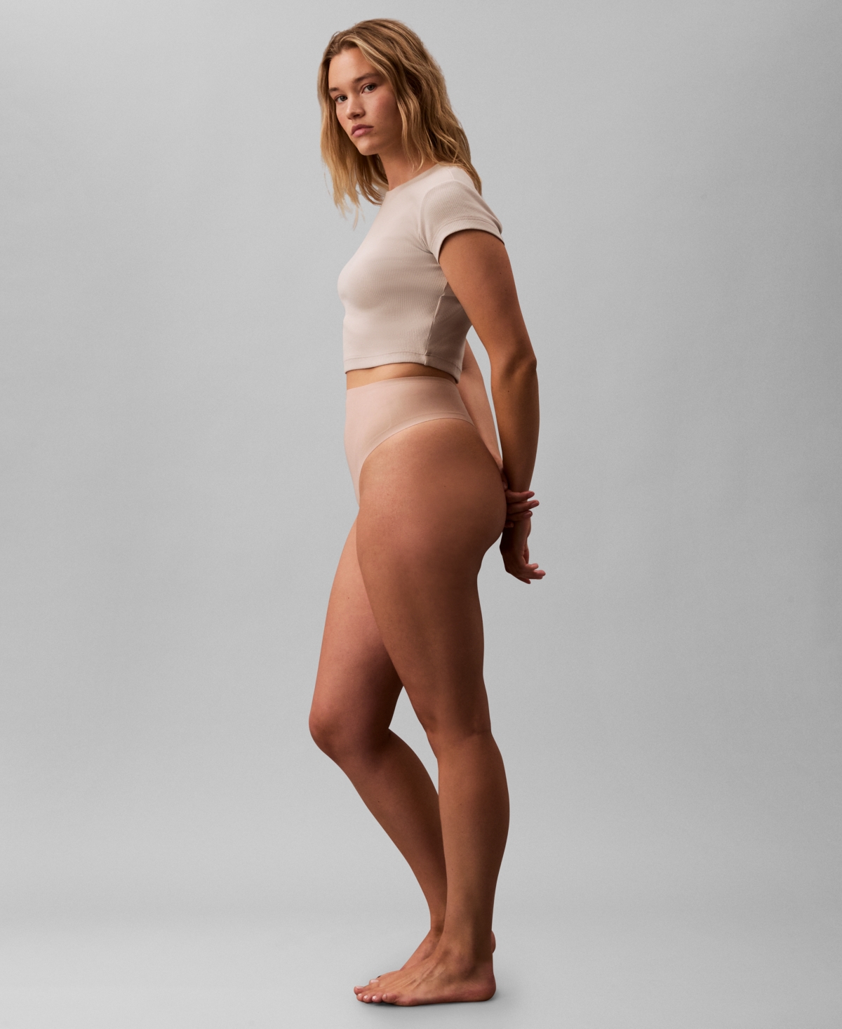 Shop Calvin Klein Women's Stay-put Firm Mesh Thong Underwear Qf8165