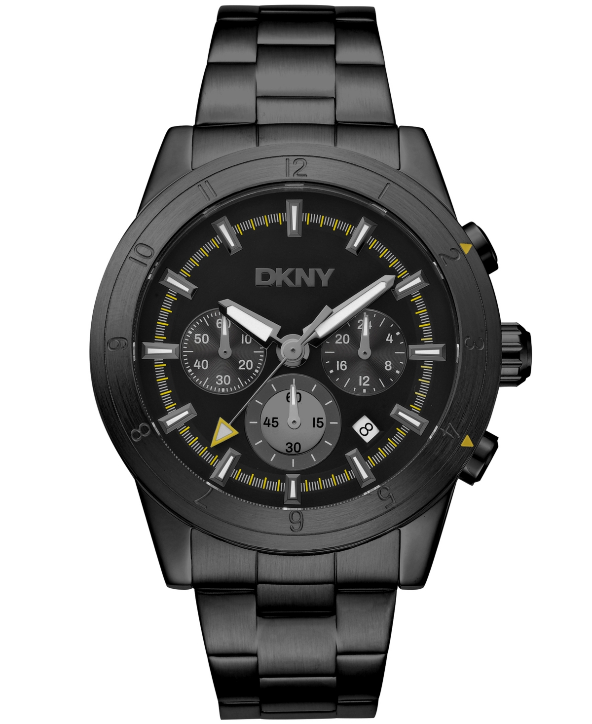 Men's Bryant Park Chronograph Black Stainless Steel Bracelet Watch, 44mm - Black