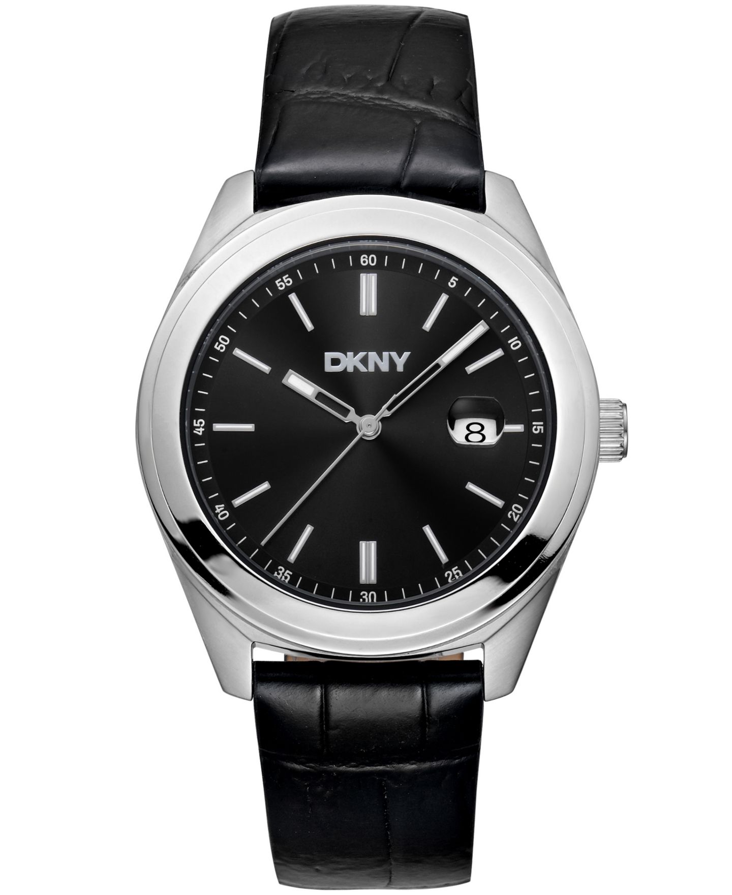 Мужские часы DKNY Modernist Classics Dark Blue Leather Strap Watch, 40mm — фото 1
