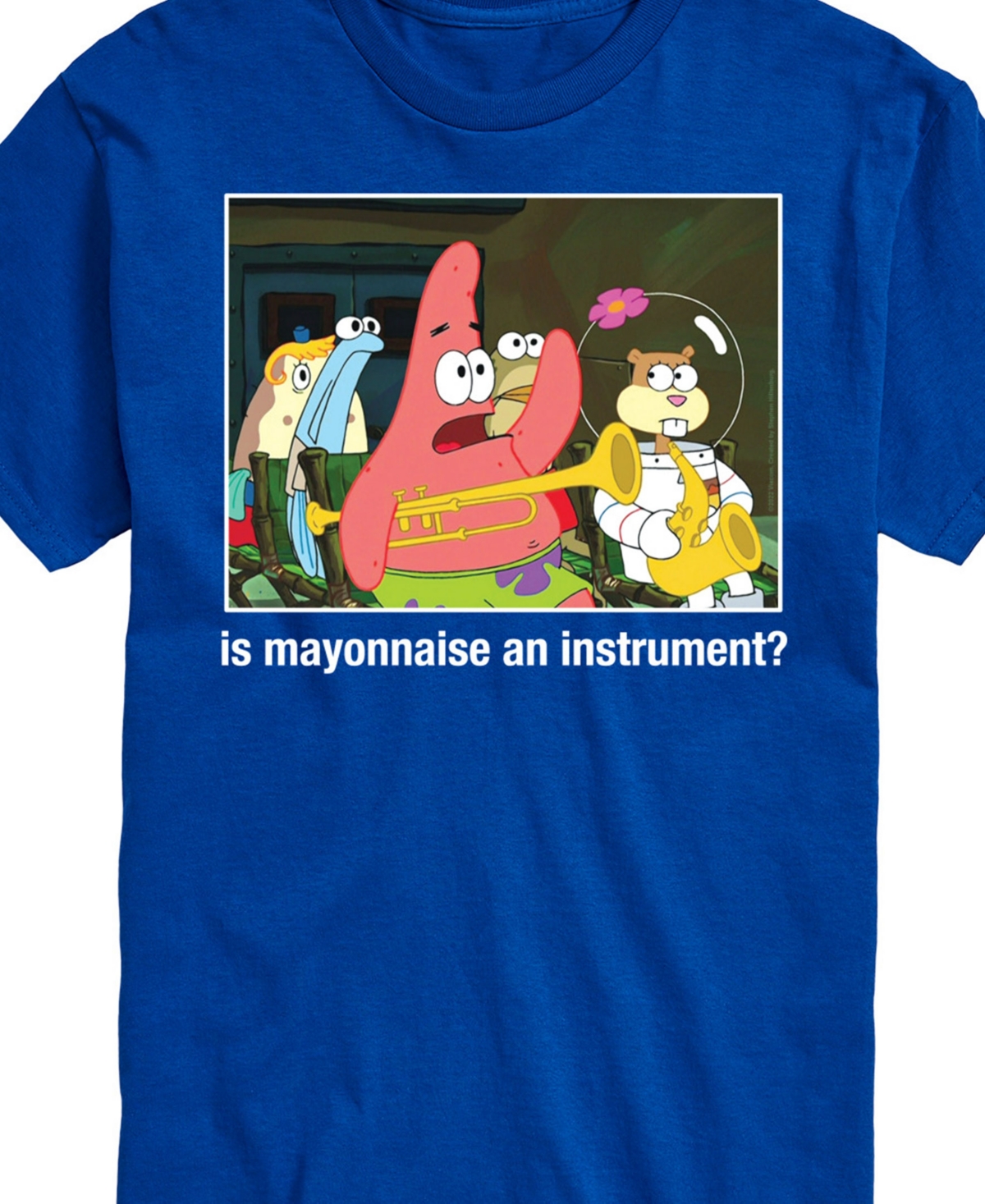 AIRWAVES MEN'S SPONGEBOB SQUAREPANTS IS MAYONNAISE AN INSTRUMENT SHORT SLEEVE T-SHIRT 