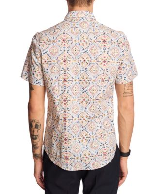 Men's Sawyer Slim Fit Short Sleeve Printed Button-Front Shirt