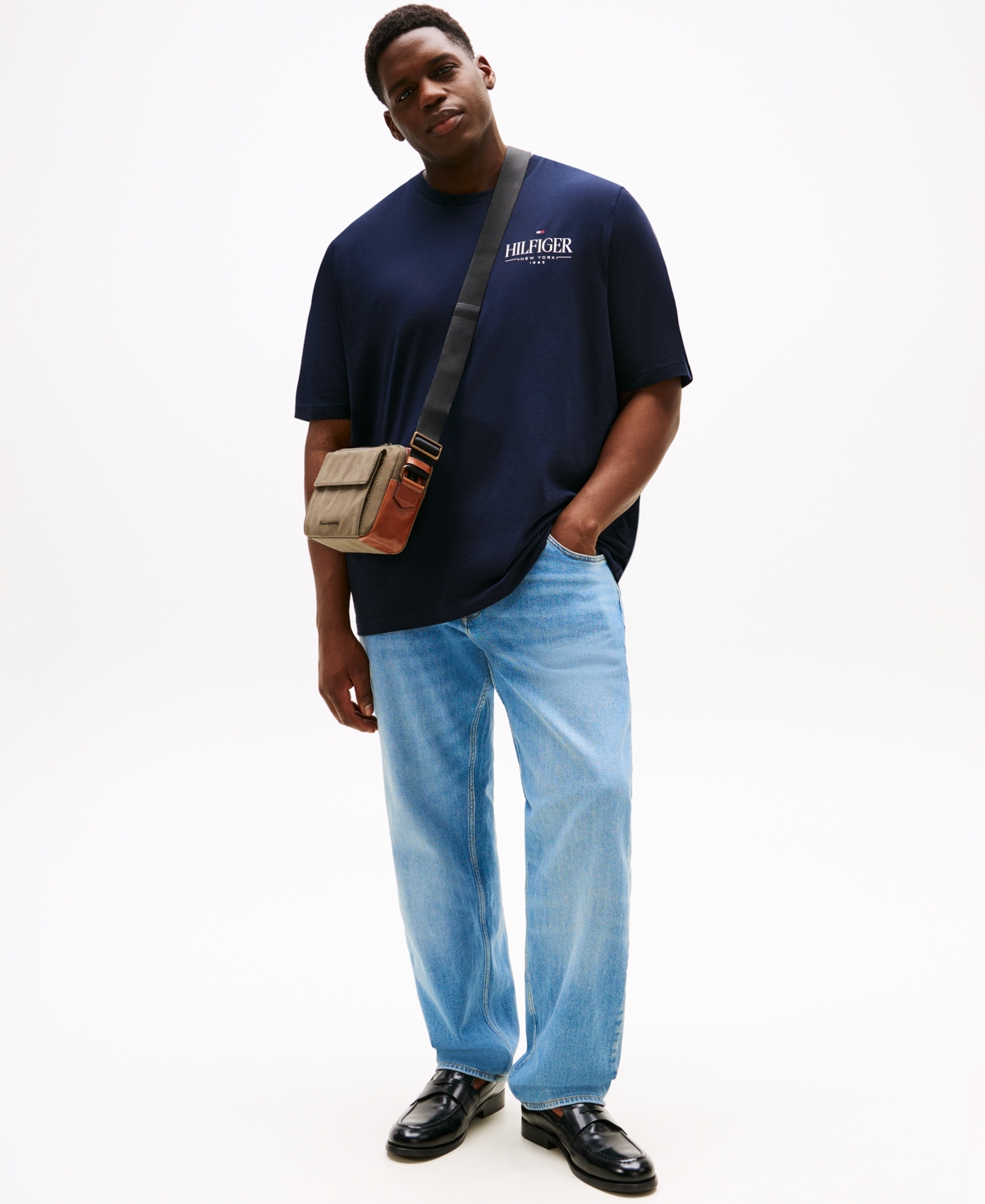 Shop Tommy Hilfiger Men's Big & Tall Short Sleeve Crewneck Stack Logo T-shirt