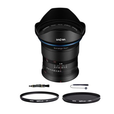 Laowa 15mm f/2 FE Zero-D Lens for Canon RF, Bundle with Tiffen 72mm UV and CPL Filters, Lens Cap Tether and Lens Cleaner