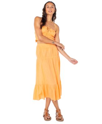 Juniors' Sunset Mist Cotton Square-Neckline Top