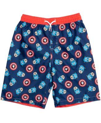 Boys Rash Guard Swim Trunks and Cap 3 Piece Swimsuit Set