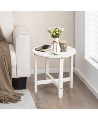 Set of 2 Round Weather-Resistant Adirondack Side Tables