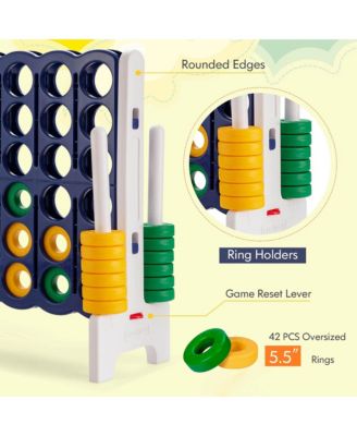 Jumbo 4-to-Score Game Set Giant 4 in A Row Kids Adults w/ 42 Jumbo Rings